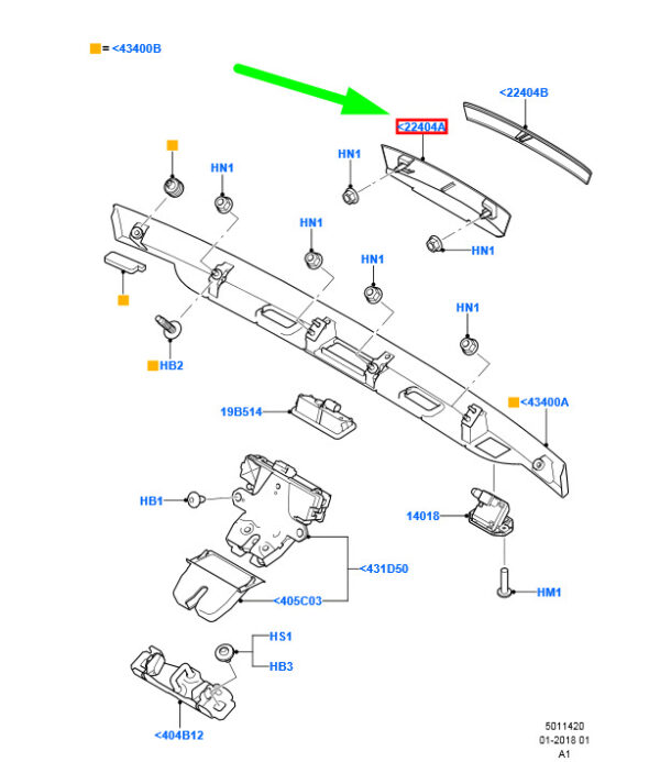 1684404 - FORD GALAXY MK2 TAILGATE HANDLE AM21-U43400-AAXWAA 1684404 NEW GENUINE