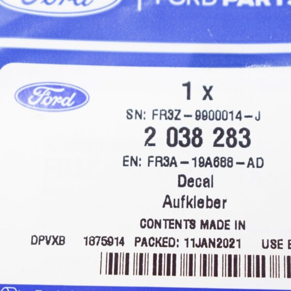 2038283 - FORD MUSTANG MK6 A/C REFRIGERANT STICKER LHD 2038283 FR3A-19A688-AD NEW