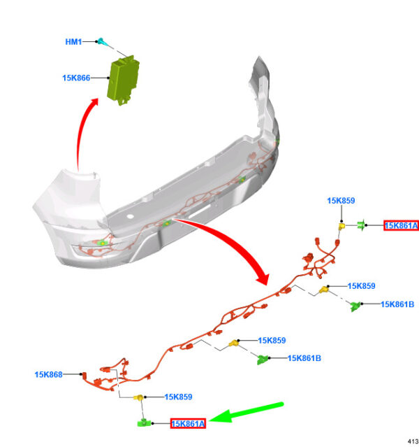 2139390 - NEW FORD ECOSPORT MK2 REAR OUTDOOR BUMPER PARKING SENSOR MOUNT 2139390