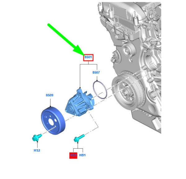 2183873 - NEW FORD FOCUS C346 MK3 WATER PUMP KIT ME1S7J-8501-CA 2183873 ORIGINAL
