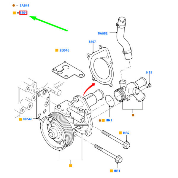 2183882 - NEW FORD TRANSIT MK3 WATER PUMP ME2U1J-8591-AA 2183882 ORIGINAL