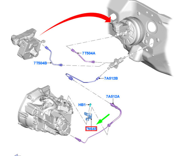2200003 - NEW FORD KUGA MK3 CLUTCH PIPE MOUNT 2200003 JX61-7N645-BC ORIGINAL