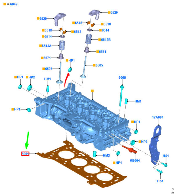 2213839 - Ford Mondeo MK5 Cylinder Head Gasket HG9Q-6051-CA 2213839 NEW Original