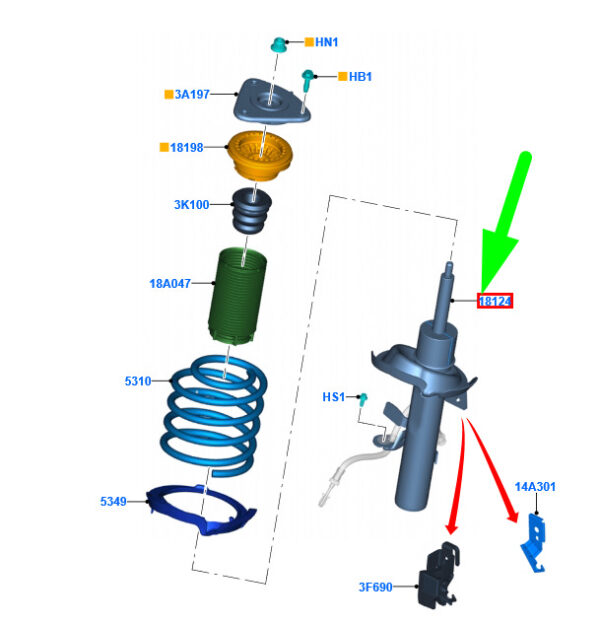 2264313 - NEW FORD C-MAX MK2 FRONT SHOCK ABSORBER KIT 2264313 MEBV6J-18K045-AA ORIGINAL