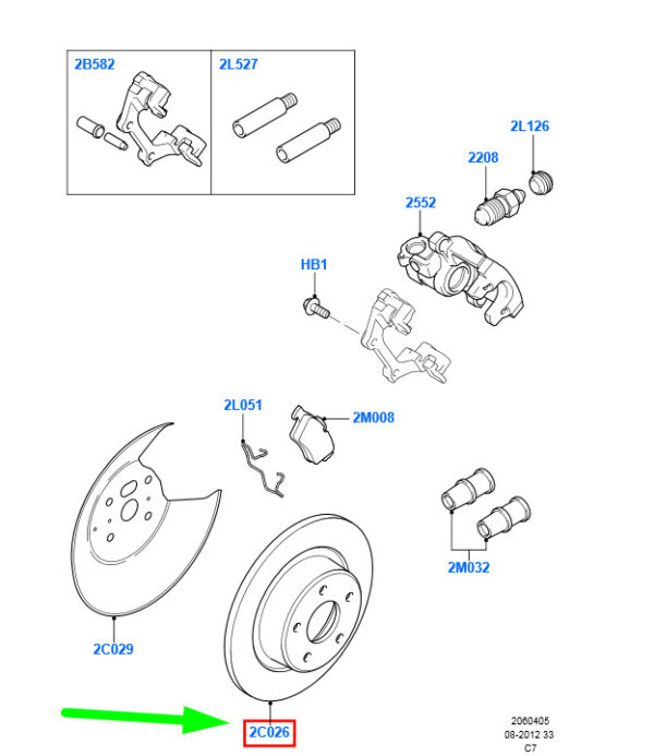 2268030 - NEW FORD TRANSIT CONNECT MK1 REAR BRAKE DISC 2T1J-2A315-BC 2268030 ORIGINAL