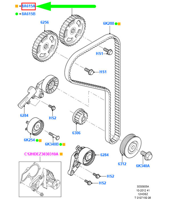 2302744 - NEW FORD FIESTA MK5 TIMING BELT WATER PUMP REPAIR KIT 2302744 ORIGINAL