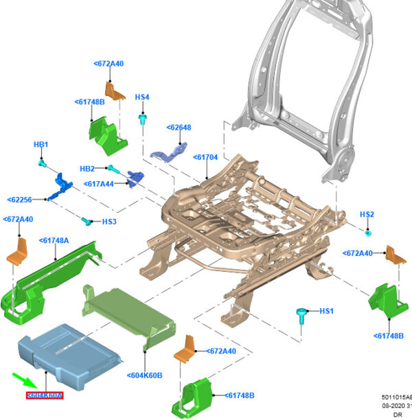 2322420 - Ford Galaxy MK3, front seat storage compartment, base 2322420, original part