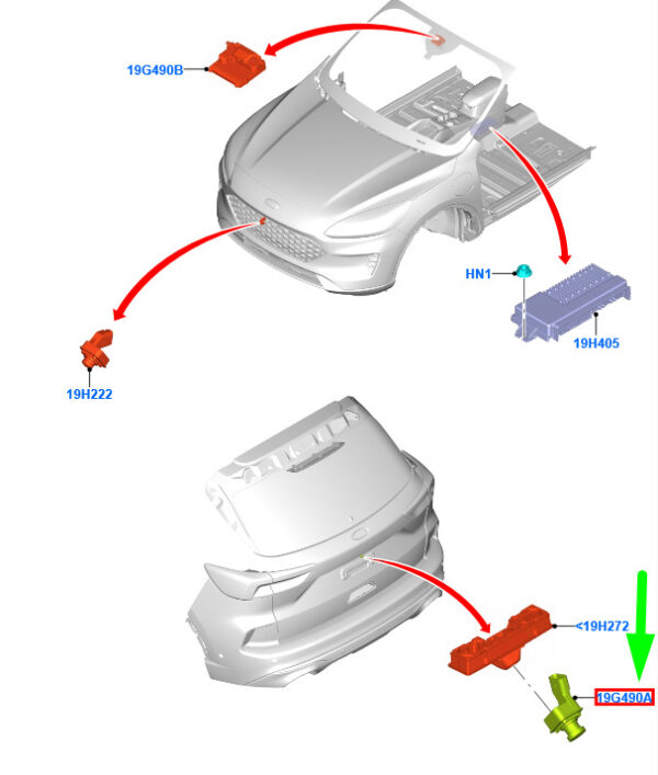 2420215 - NEW FORD KUGA MK3 CX482 REAR PARKING CAMERA LJ6T-19G490-AA 2420215 ORIGINAL