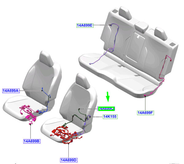 2491767 - FORD Mustang Mach-E Front Left Seat Wiring LHD 2491767 NEW GENUINE