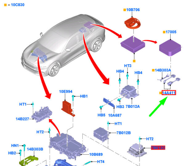 2513265 - NEU FORD MUSTANG MACH-E HOCHSPANNUNGSBATTERIE LADEDRAHT ASSY 2513265 ORIGINAL