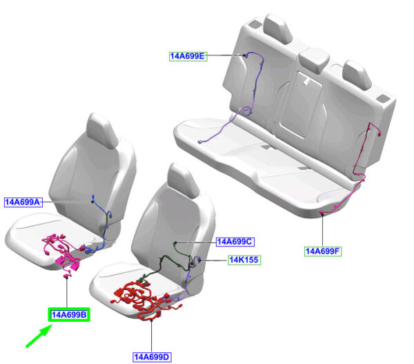 2522368 - FORD Mustang Mach-E Front Right Seat Wiring RHD 2522368 NEW GENUINE