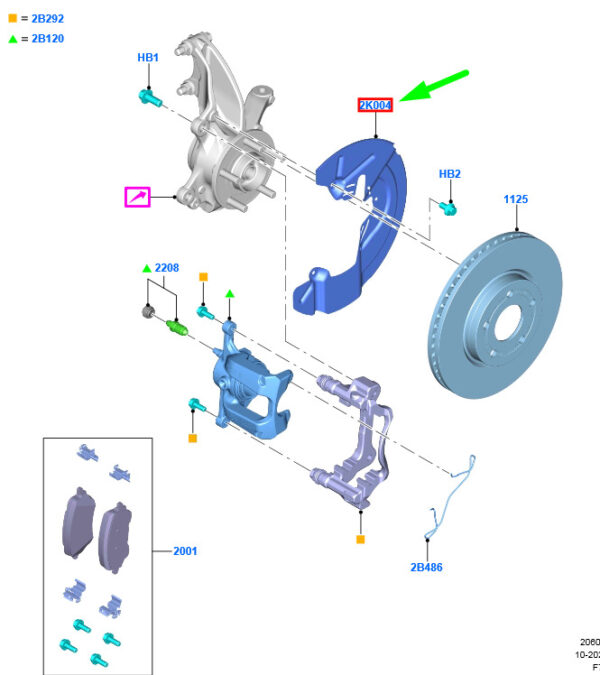 2544490 - NEW FORD PUMA MK2 FRONT RIGHT BRAKE DISC PROTECTION 2544490 ORIGINAL
