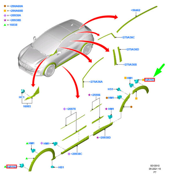 2550369 - NEW FORD PUMA WHEEL RUNNING CLAMP 2550369 L1TB-S20201-AA ORIGINAL