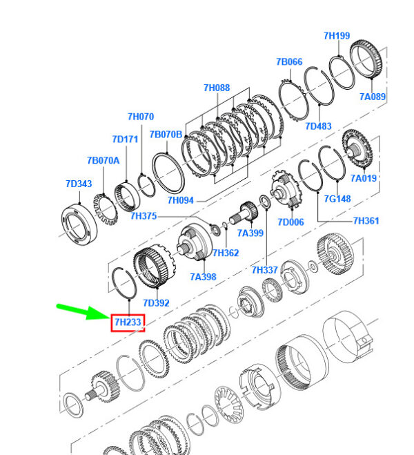 3044249 - NEW FORD FOCUS MK2 REVERSE CLUTCH SNAP RING 3044249 XS4P-7H233-BB ORIGINAL
