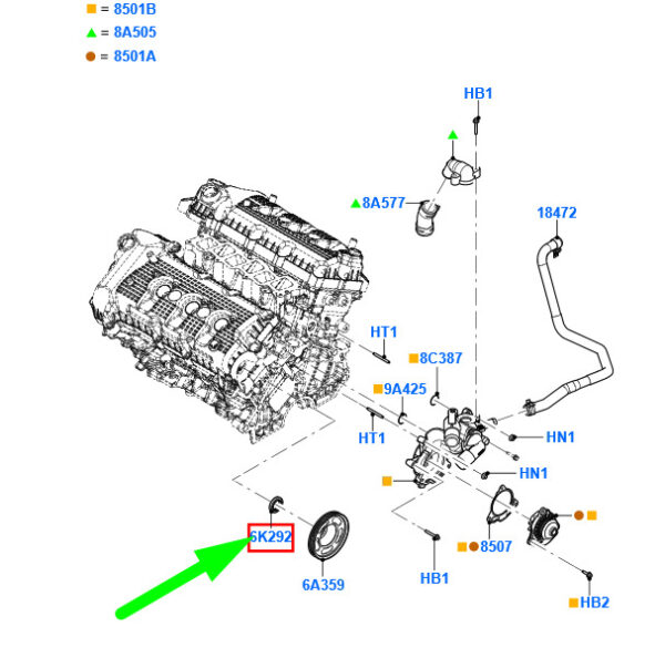 3505299 - NEU FORD MAVERICK NOCKENWELLE FRONTDICHTUNG ASSY 3505299 F43E-6K292-AB ORIGINAL