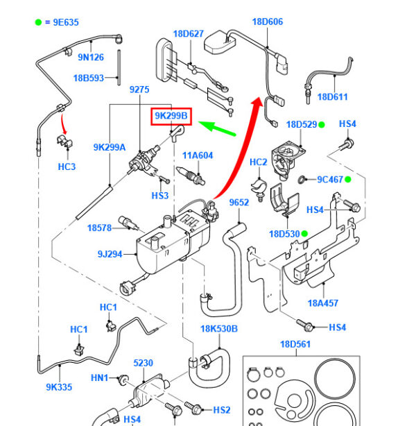 4042288 - NEW FORD TRANSIR MK3 FUEL LINE YC1H-9K299-AA 4042288 ORIGINAL