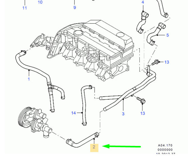 4045132 - NEW FORD TRANSIT MK3 WATER PUMP OUTLET HOSE PIPE 4045132 YC15-18K582-BC ORIGINAL