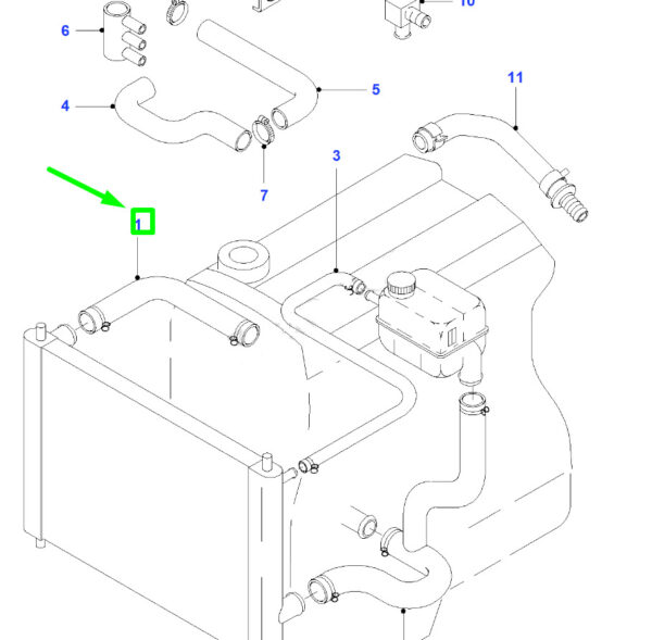 4347669 - NEW FORD TRANSIT MK3 RADIATOR UPPER COOLANT HOSE 1C15-8B274-BF 4347669 ORIGINAL