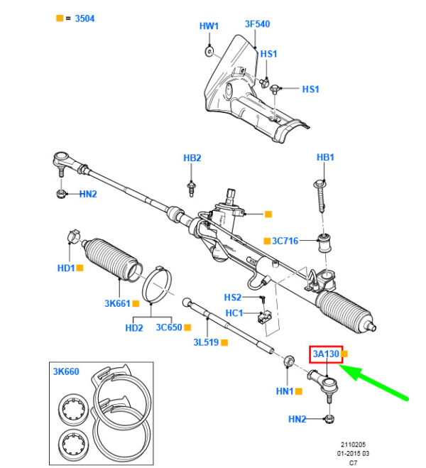4381840 - NEW FORD TRANSIT CONNECT MK1 STEERING GEAR TIE TRACK ROD END 4381840 ORIGINAL