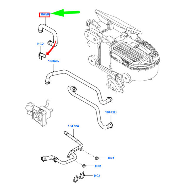 4397248 - NEW FORD TRANSIT CONNECT MK1 WATER OUTLET HOSE LHD 2T1V-8A507-AA 4397248