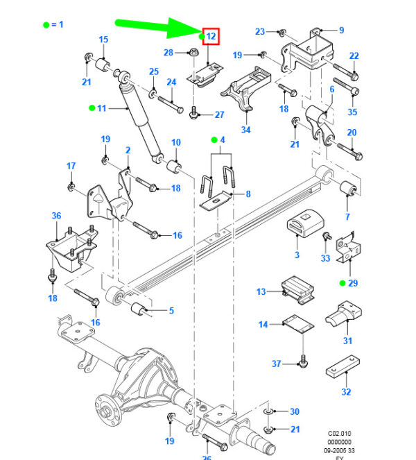4409292 - NEW FORD TRANSIT MK3 REAR LEAF SPRING SUSPENSION BUMP STOP 4409292 ORIGINAL