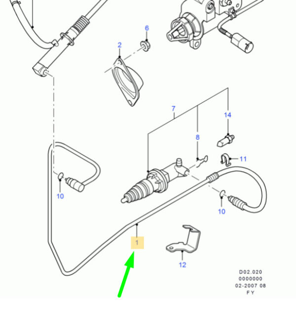 4414933 - FORD TRANSIT MK3 CLUTCH MASTER CYLINDER TUBE LHD 4414933 NEW GENUINE