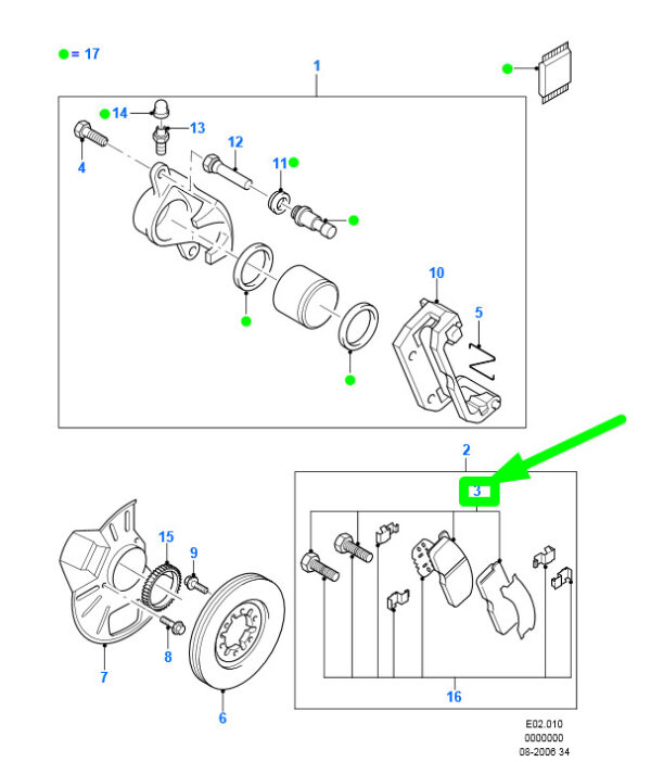 4509599 - NEW FORD RANGER MK2 FRONT WHEEL BRAKE PAD SET 2M34-2001-FA 4509599 ORIGINAL