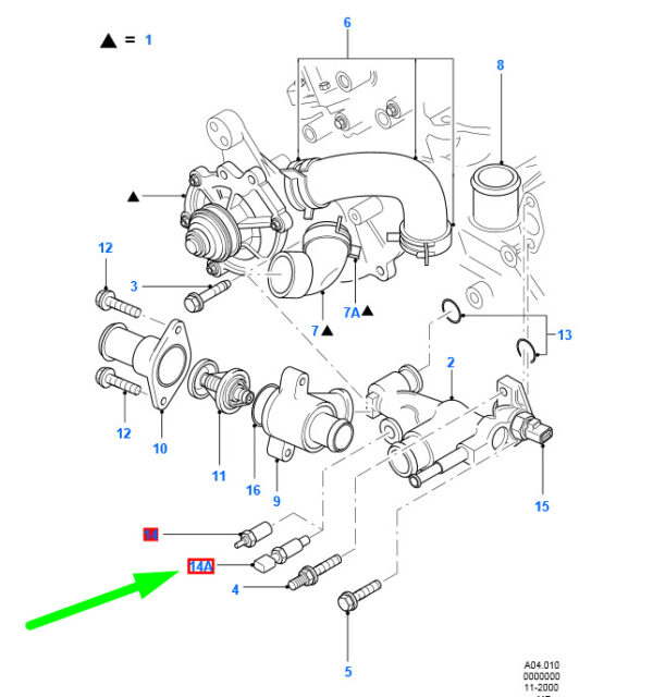 4517136 - NEW FORD MONDEO MK3 ENGINE COOLANT TEMPERATURE SENDER ASSY 4517136 ORIGINAL