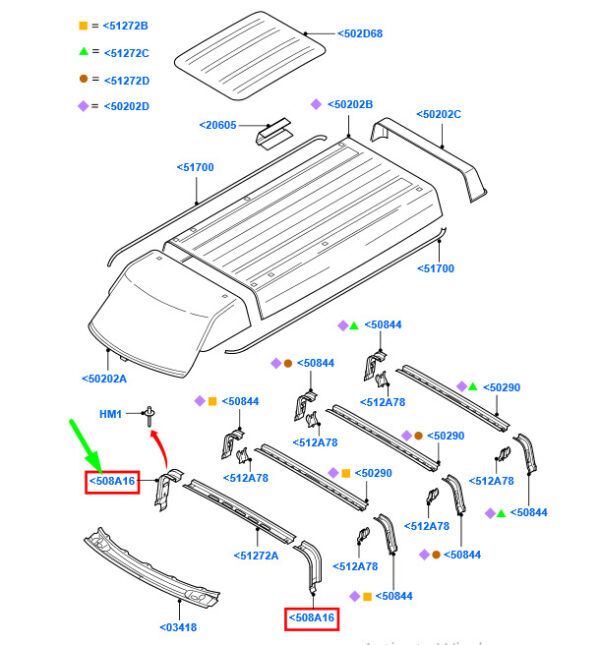 4522602 - NEW FORD TRANSIT MK3 FRONT ROOF BOW LEFT BRACKET 4522602 YC15-V508A17-DF