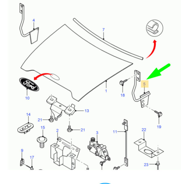 4578309 - NEW FORD TRANSIT MK3 FRONT LEFT BONNET HINGE YC15-16801-AJ 4578309 ORIGINAL