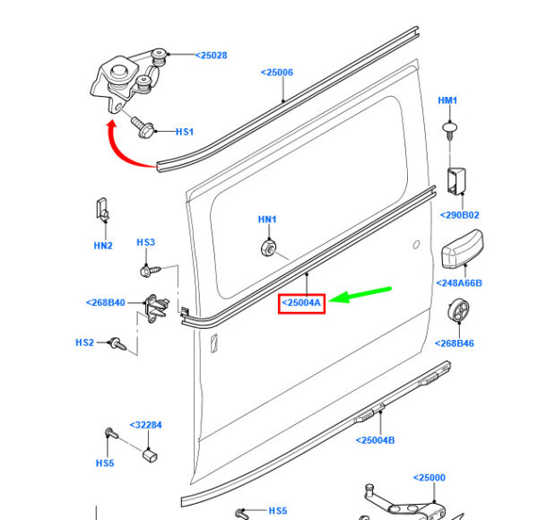 4758934 - NEW FORD TRANSIT MK3 LEFT CENTER SLIDING DOOR TRACK 4758934 ORIGINAL