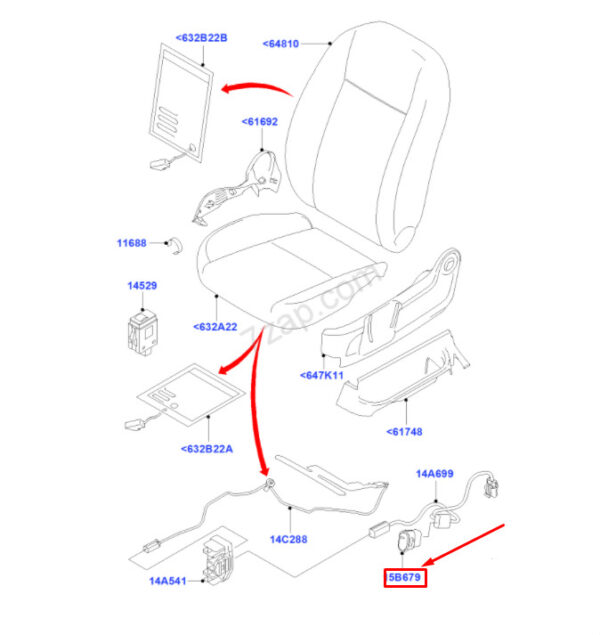 4788050 - NEW FORD FOCUS II CONVERTIBLE MK2 FRONT SEAT HEIGHT ADJUST SWITCHES 4788050