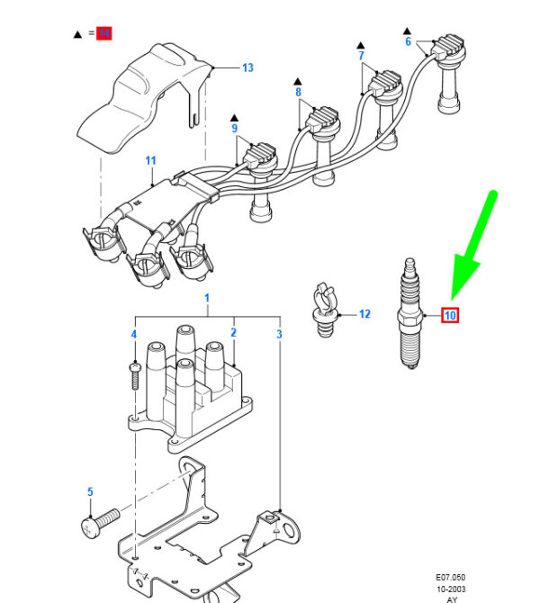 4988520 - NEW FORD FOCUS MK1 SPARK PLUG 7T4E-12405-AA 4988520 ORIGINAL