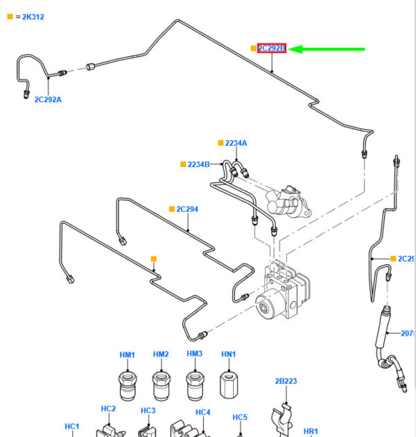 4992717 - NEW FORD TRANSIT CONNECT MK1 FRONT BRAKE LINE RHD 9T16-2C292-BB 4992717