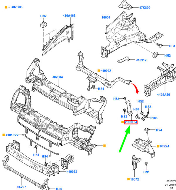 4992963 - Ford Transit Connect MK1 Support Front Right 4992963 NEW ORIGINAL