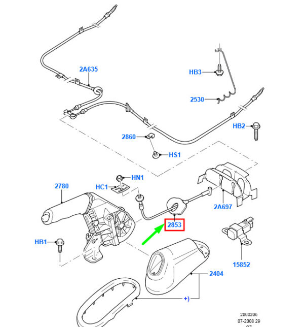 5041276 - Ford Transit Connect MK1 Parking Brake Cable 5041276 2T14-2853-AA NEW Genuine