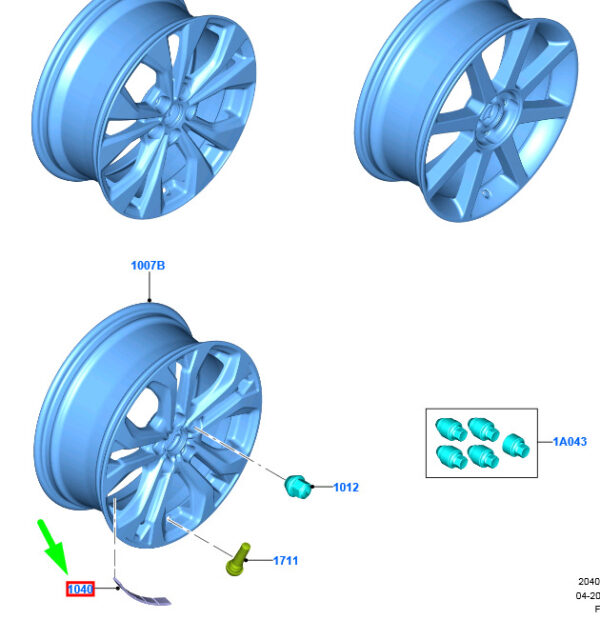 5091538 - NEW FORD PUMA WHEEL BALANCE 8S71-1040-TA 5091538 ORIGINAL