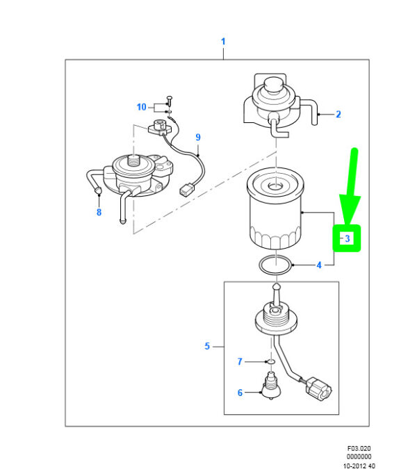5119662 - NEW FORD RANGER PJ/PK MK2 FUEL FILTER ELEMENT KIT 9M34-9150-AA 5119662 ORIGINAL