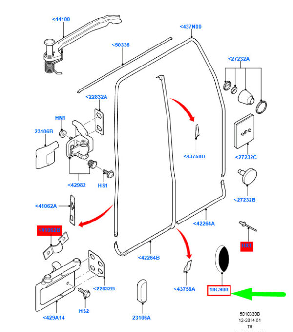 5139789 - NEW FORD TRANSIT MK3 REAR REAR DOOR TAPE 5139789 8C1V-6N620-AA GENUINE