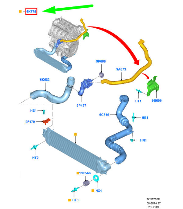 5269435 - NEW FORD MONDEO MK5 ENGINE CHARGE AIR COOLER 5269435 FP53-6K775-AA ORIGINAL
