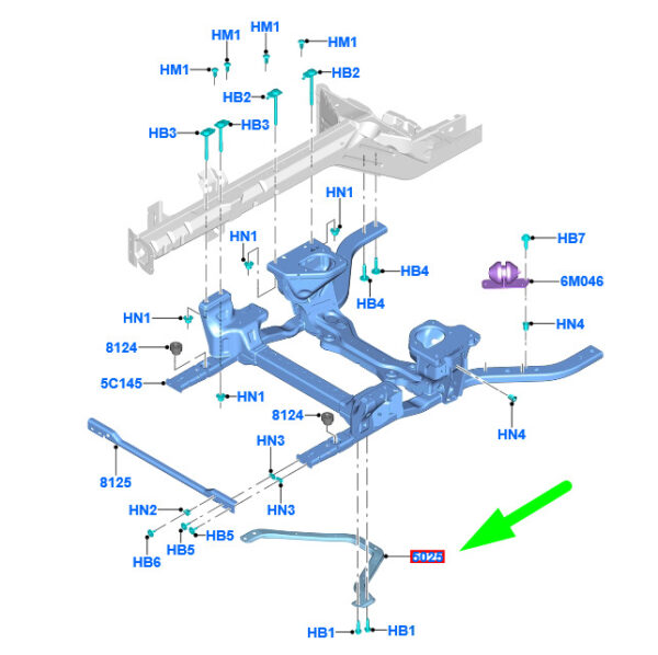 5277355 - NEW FORD MUSTANG MK6 FRONT CROSS MEMBER ASSY 5277355 FR3C-5A095-AA ORIGINAL