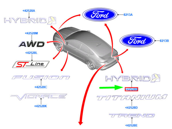 5335539 - NEW FORD MONDEO MK4 REAR BOOT BADGE NAME PLATE 5335539 DS78-43156-AC