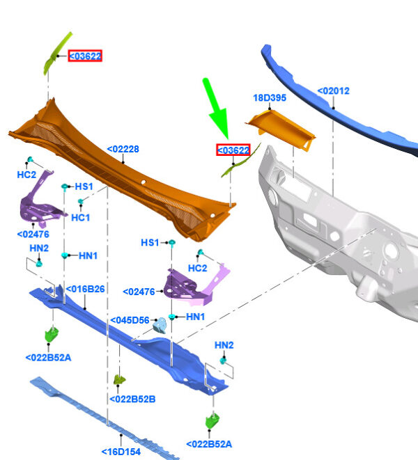 5710190 - NEW FORD KUGA MK3 CX482 COWL PANEL LEFT EXTENSION TRIM 5710190 ORIGINAL