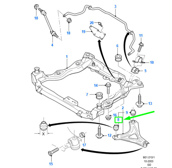 6790115 - NEW FORD MONDEO MK2 FRONT SUSPENSION ARM BUSH 6790115 93BB-3063-AA ORIGINAL