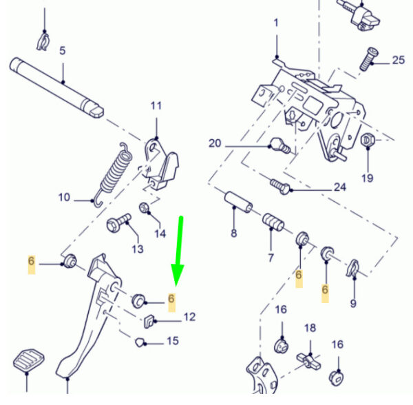 7021871 - NEW FORD KA MK1 BRAKES / CLUTCH PEDAL BUSCH 7021871 93AB-2461-AA ORIGINAL