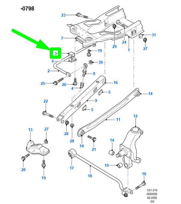 7144204 - NEW FORD MONDEO MK2 REAR SUSPENSION ARM BUSH 7144204 93BB-4A037-EA ORIGINAL