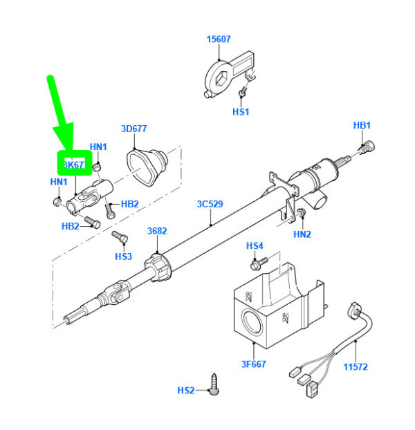 7257202 - NEW FORD KA MK1 STEERING COLUMN UNIVERSAL JOINT ASSY 7257202 ORIGINAL