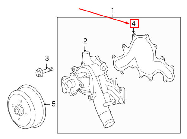 1106473 - LAND ROVER DISCOVERY 3 L319 Water Pump Gasket 1106473 NEW REAL