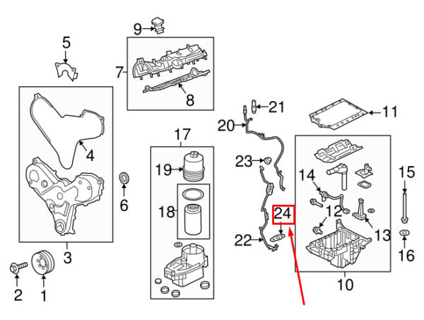 1331076 - LAND ROVER RANGE ROVER SPORT L494 Oil Inlet Pipe Gasket 1331076 NEW GENUINE