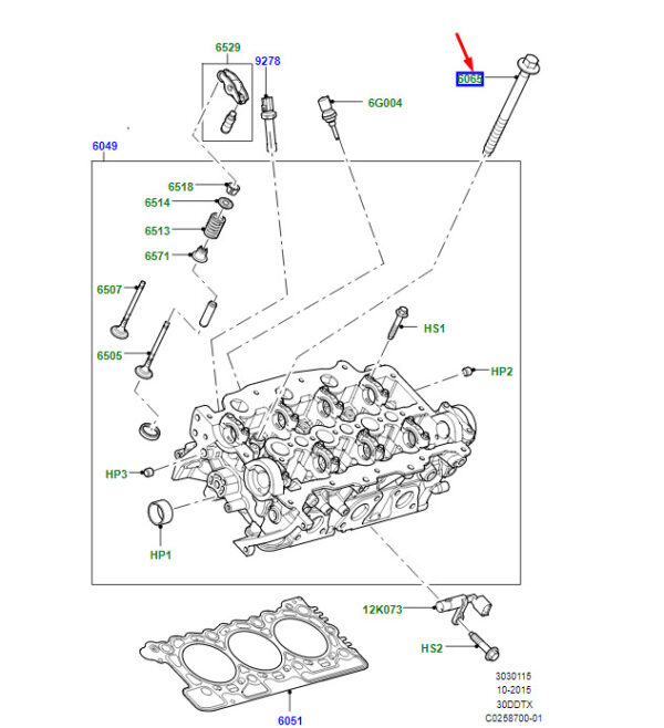1331316 - LAND ROVER RANGE ROVER VELAR L560 Cylinder Head Screw 1331316, NEW, ORIGINAL
